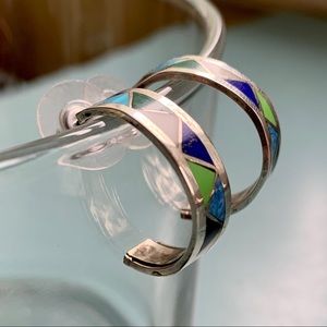 Southwestern chic silver hoops